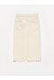 80549 Buttoned Front Denim Skirt-Ecru - 2