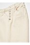 80549 Buttoned Front Denim Skirt-Ecru - 3