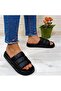 406 Black Lightweight Comfortable Daily Pool Beach Women's Slippers