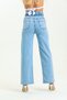 Ice Blue Elastic Waist Boyfriend Wide Leg Jeans Wide Leg Jeans - 4