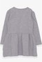 Girl's Long Sleeve Dress Floral Printed Pattern Gray Melange - 2