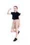 Girl's Shorts with Metal Accessories and Floral Pattern