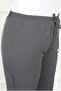 Women's Gray Imported Dumbbell Large Size Trousers with Elastic Waist - 3