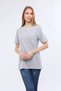 Unisex V-Neck Gray Short Sleeve Single Jersey Business T-Shirt - V-Neck T-Shirt
