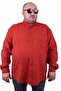 Men's Large Size Lycra Linen High Collar Pocket Shirt 11308 TILE