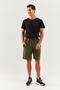 Khaki Comfortable 100% Cotton Combed Cotton Lace Up Short Trendy Men's Shorts with Pockets - 2