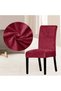 Red Width Lycra Elastic Velvet Fabric 6-Piece Chair Cover