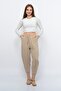 Women's High Waist Slim Summer Comfortable Loose Cotton Slouchy Fit Basic Elastic Waist Ankle Length Trousers