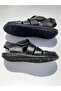 Genuine Leather Anatomical Sole Closed Toe Black Color Sandals - 6