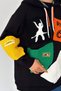Women's Black New Season Design Oversize Hooded Sweatshirt - 6