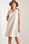 Women's Beige Backless Linen Dress 40701027