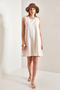 Women's Beige Backless Linen Dress 40701027 - 3