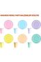 Macaron Salmon Color Pastel Salmon Color Paper Plate Cup Set 24 Pieces Pink Yellow Purple Green Salmon Color - 3