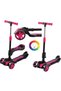 PINK FOLDABLE SEAT 3-WHEEL LED LIGHT SCOOTER