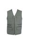 Multi-Pocket Cotton Linen Hunter Vest, black, dark blue, khaki Colors
