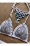 Serena Special Design Shiny Crochet Set with Skirt Top Necklace - 4