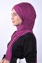 Combed Hijab 3 Stripes Ready Shawl Fuchsia - 3