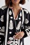 Women's Black Appliqued Embroidered Tassel Blouse - 4
