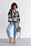 Women's Black Appliqued Embroidered Tassel Blouse - 7
