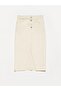 80549 Buttoned Front Denim Skirt-Ecru