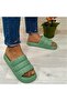406 Mint Green Lightweight Comfortable Daily Pool Beach Women's Slippers - 4