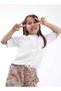 Girl's Shorts with Metal Accessories and Floral Pattern - 3