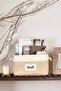 Rectangular Jute Basket with Cream Stripes - Medium