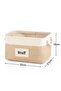 Rectangular Jute Basket with Cream Stripes - Medium - 3
