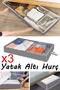 3 قطع - حقيبة تخزين بسحاب تحت السرير باللون الرمادي 80x20x50 سم