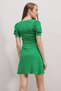 Square Neck Knitted Dress - Green - 3