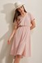 V-Neck Slit Knitted Dress - Powder - 3