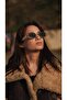 Unisex Women Men Uv400 Protected Black Cream Square Rectangular Piercing New Season Sunglasses - 5