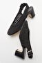 LOPA Black Knitted Women's Heeled Shoes - 4