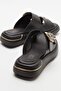 ADORE Black Genuine Leather Women's Slippers - 3