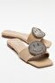 YAVN Beige Straw Stone Women's Slippers
