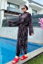Remsa Hijab Swimsuit with Single Kaftan Kimono Pareo Leaf Theme RP004B Zeynep