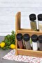 Dizayn Blossom 12-Piece Spice Rack Set, Spice Rack Set with Wooden Stand - 7