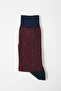 Men's Maroon-Navy Patterned Socket Socks