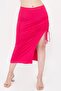 Women's Pink Adjustable Gathered Viscose Slit Skirt - 5