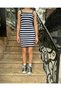 Women's Crochet Striped Summer Saran Knitwear Dress - 2