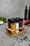 Rena 6-Piece Spice Rack Set, 6-Piece Spice Rack Set with Wooden Stand - 4