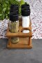 Rena 6-Piece Spice Rack Set, 6-Piece Spice Rack Set with Wooden Stand - 6