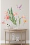 Watercolor Soft Spring Flowers and Birds Decorative Wall Sticker