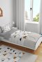 Construction Vehicles Patterned Single Baby Kids Bedding Set - 2