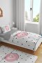 Knotted Pink Heart Patterned Single Baby Kids Bedding Set - 2