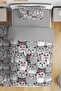 Pink Heart Cats Patterned Single Baby Kids Bedding Set