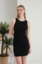 Women's Fitted Wide Piping Halter Neck Camisole Ribbed Dress