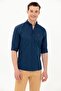 Men's Navy Blue Long Sleeve Basic Shirt
