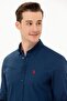 Men's Navy Blue Long Sleeve Basic Shirt - 3