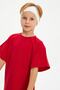 Boy's 100% Cotton Combed Oversize Red T-Shirt Soft White Bandana 2-Piece SET TrendSeri1